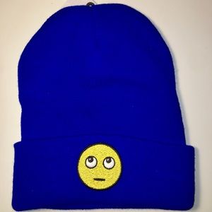 Eye roll emoji beanie